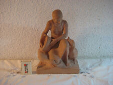 Keramik Figur / Skulptur Gänseliesel / Frau mit Gänse von Rudolf Stocker
