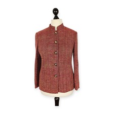 Walbusch Damen Boucle Jacke 40 L rot rosé Seide leichter Sommer Blazer elegant