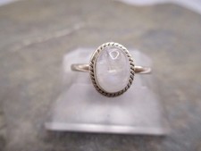 Hübscher Damen Ring 925 Sterlingsilber Mondstein hellblau oval  Rg 58/18 M