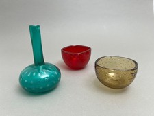 Vintage VENINI Murano Konvolut Vase +2 Schale 60er Scarpa Martinuzzi Mid Century