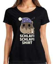Schlafi Schlafi Hamster Nachtmütze Teddy süß Schlafmütze Meme Damen T-Shirt