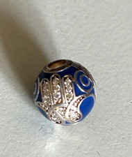 Thomas Sabo Karma Bead Fatima Hand Hautfarbe Silber /Blau Zirkon Steine