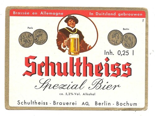 Bieretikett schultheiß - bieretikett,