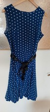 Rockabilly Kleid Damen, Größe M, blau mit weißen Punkten