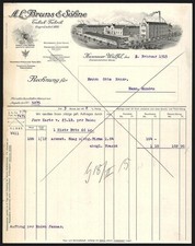 Rechnung Hannover-Wülfel 1915, A. L. Bruns & Söhne, Tabak-Fabrik, Straßenbahn a 