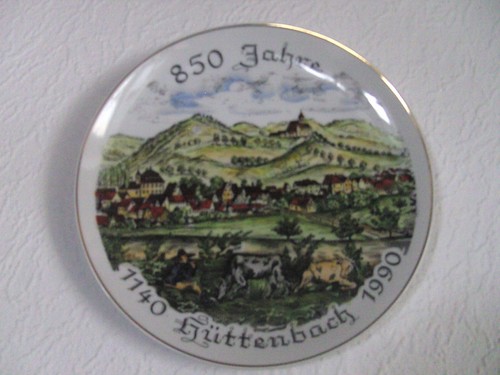 Gedenkteller hüttenbach 1990 - gedenkteller,
