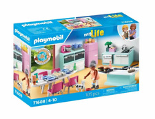 PLAYMOBIL 71608 Küche mit Essplatz Herd Spüle Kühlschrank Frau Katze Zubehör NEU