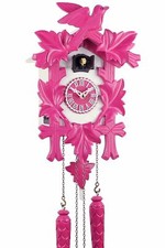 Kuckucksuhr pink 34cm - -kuckucksuhr, 34cm-