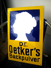 Großes schweres Email-Schild (50x33cm gewölbt) "Dr. OETKER'S BACKPULVER" Werbung