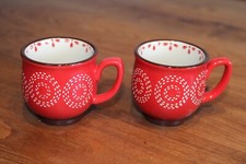 2 Espresso-Tassen,  Stoneware "Merry", Durchm. 6,5 cm, H 6 cm, Mini-Tassen i.Set