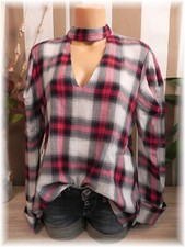 Zara * hübsche, weiche Hemd - Karo Bluse Longbluse Rückenknopfleiste Gr. 38 (S)