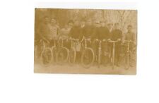 Ansichtskarte Foto Gruppe Männer Soldaten mit Fahrrad Wanderer Werke Presto /31