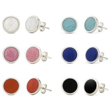 PURAJA Edelstein Ohrstecker aus 925 Sterling Silber | Damen Edelstein Ohrringe