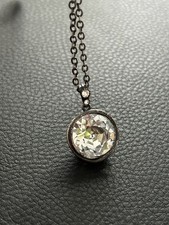 Konplott Kette - großer, weiser Zirkonia - Vintage-Look - Länge ca. 38 cm