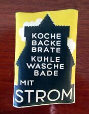 Reklame Sticker Klebebilder Schild 50er Jahre Strom Werbung Vintage Rarität 5cm