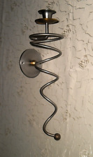 Wand Kerzenhalter Metall altsilber-/goldfarben, Spiralform, Höhe 37 cm