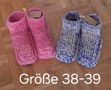 Hüttenschuhe Gammlos Puschen Hausschuhe Handarbeit Gr. 38 - 39 rosa pink