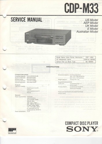 Sony service anleitung - service, manual