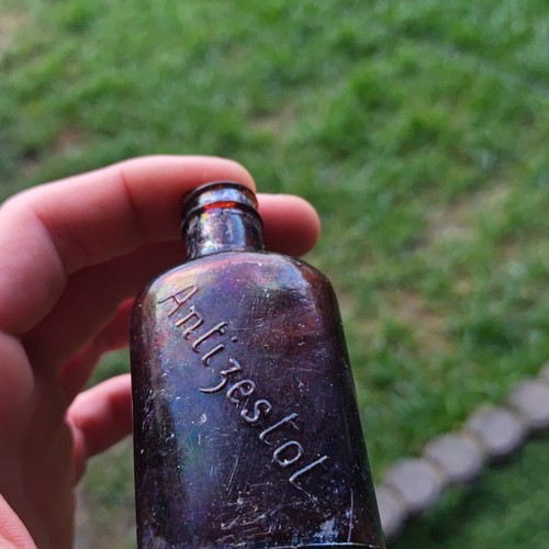 Antike glasflasche mit - antike,