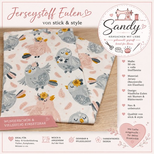 Zauberhafter jerseystoff - 🦉,