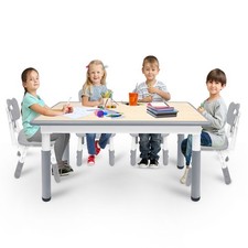 Höhenverstellbar Kindersitzgruppe mit Aktivitätstisch & 4 Kinderstuhl bis 100KG