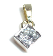 Anhänger 585 Gold 0.50 ct Diamant ANTIK Altschliff Platin-Lage bei der Fassung