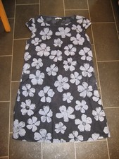 Etuikleid, Leinen, M,L, Blau, Made in Italy, Hippie, Tunika, Kleid, Blumen