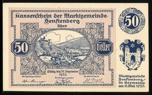 Notgeld senftenberg kremstale - senftenberg, /kremstale