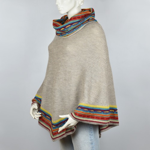 Damen strick poncho - damen, 100%