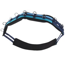 Longiergurt Norton gepolstert mit 15 Ringen blau/türkis Pony verstellbar