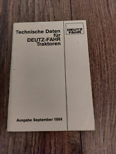 Orig. Technische Daten Deutz Fahr Traktoren 1984 D 2807 Intrac 2004 Allrad usw.