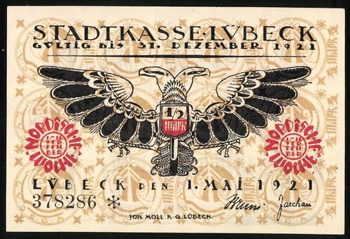 Notgeld lübeck 1921 - notgeld,