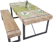 B-Ware Esszimmergarnitur MCW-A15, Esstisch+1x Sitzbank, Holz, naturfarben 160cm