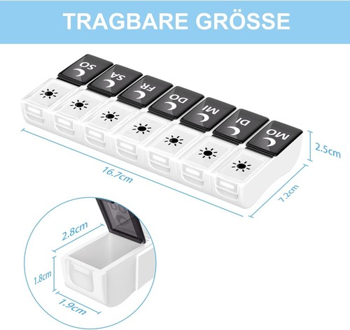 Tablettenbox tage fächer - 7,
