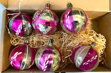 6 alte Christbaumkugeln  Christbaumschmuck 50er Jahre