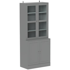 Vitrine grau 76x40x178,5cm MDF