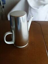 Melitta Warmhalte Kanne, Porzellan mit Thermohaube Metall/ Samt - alt 