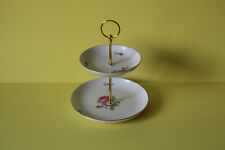 zauberhafte zweistöckige Etagere Teller Alt Fürstenberg Rosa Rose 121945