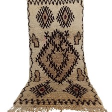 Vintage Marokkanischer Azilal Teppich Handarbeit Berber Geometrisch Rot...