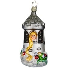 Rapunzel Turm, Märchen Christbaumschmuck 13cm Inge-Glas Manufaktur