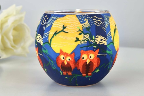 Leuchtglas 21108 red owls - red,