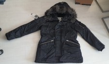 Khujo Liel Damen Winterjacke Übergangsjacke XXL Schwarz Fellkapuze Kurzmantel 