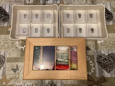3 X Teebeutel Box Aufbewahrung Kiste Fächer Kasten Holz + Plaste Organizer