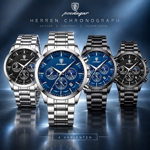 Herren chronograph edelstahl - herren,