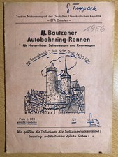 Rennprogramm II. Bautzener Autobahnring Rennen 1956 Programmheft DDR Programm