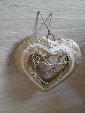 Draht Herz zum Anhängen, goldfarben, 9,5x9,5cm, Nr. 211