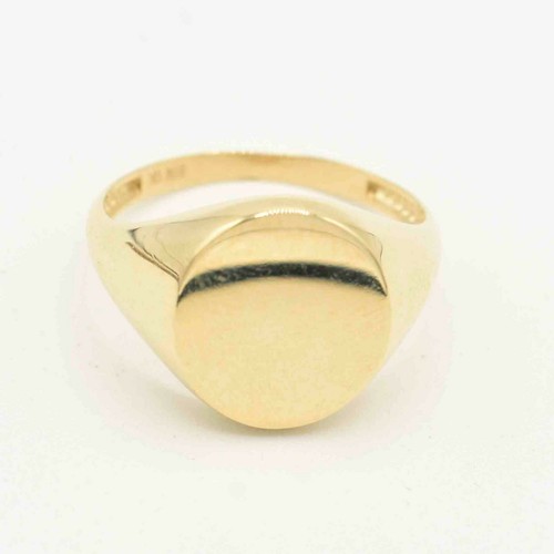 Oval glänzend signet ring - oval,