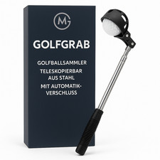Golfballsammler teleskopierbar aus Stahl mit Automatik-Verschluss DE.