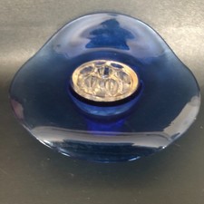 Vintage Kobaltblau Ikebana Vase Schale mit Glas Blume Frosch Japanischer Stil