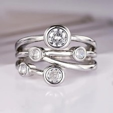 Mehrreihiger Ring Silber Damen